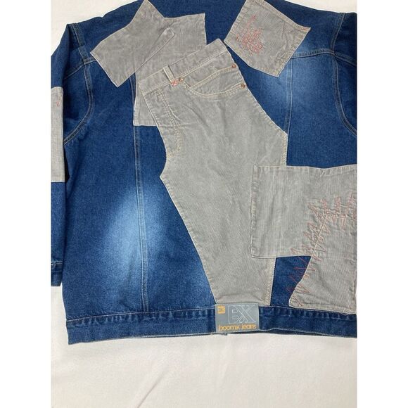 Boom X Blue Corduroy Long Sleeve Heavyweight Button Up Jean Jacket Mens XXL - Picture 12 of 13